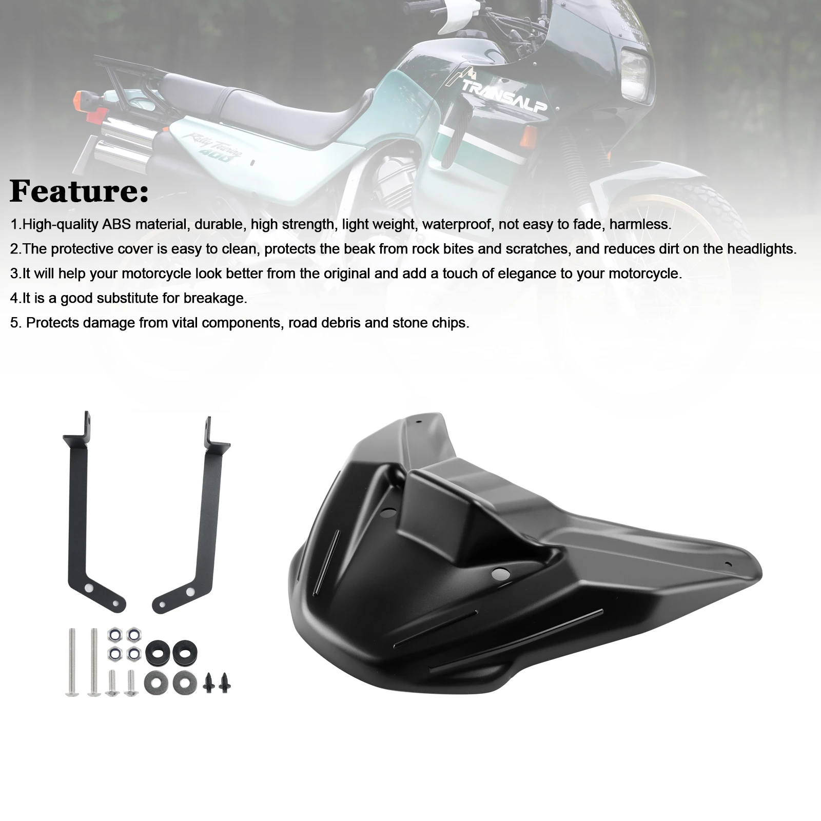 Topteng Front Fender Beak Nose Extension Cover Spoilers For Honda XL750 Transalp 23-24