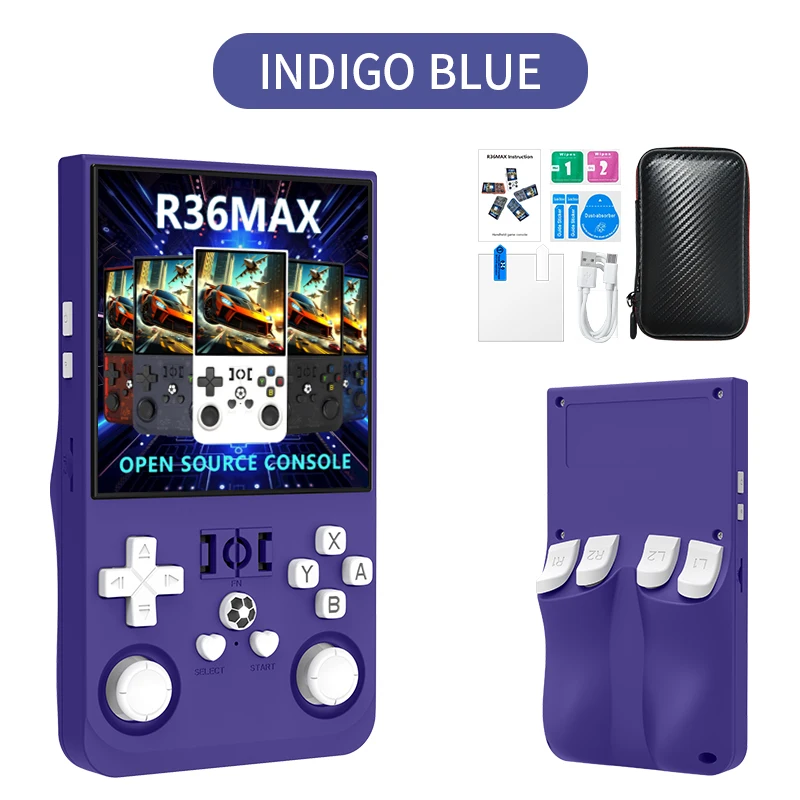 R36MAX Consola Retro Portátil – Pantalla IPS De 4.0″ Y 128GB Con 22.000 Juegos Preinstalados, Batería De 4000mAh, Linux, Ideal Para Viajes Y Regalos