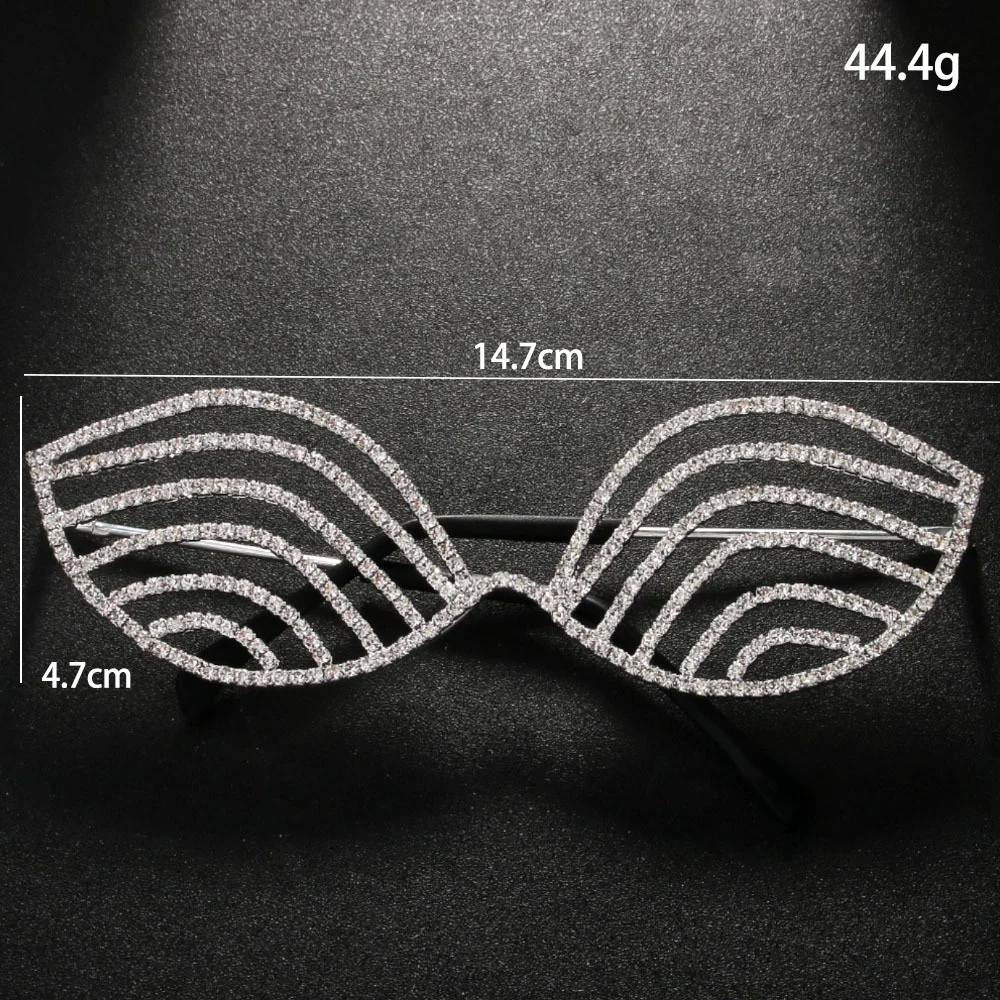 Neues Design Mode bling geometrische Strass Gesicht Dekoration für Party Tanz Frauen und Männer linsen lose Brille