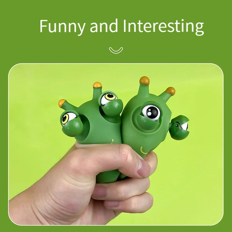 Brinquedo de descompressão engraçado globo ocular explosão squeeze brinquedo mole vegetal worm fidget brinquedo lagarta alívio do estresse inseto antiestresse
