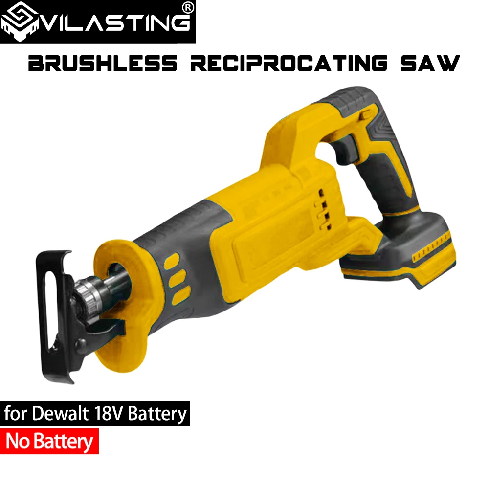 

VILASTING Brushless Reciprocating Saw High-Power Electric Cutting Saw Handheld Multifunctional Household for Dewalt 18V Battery