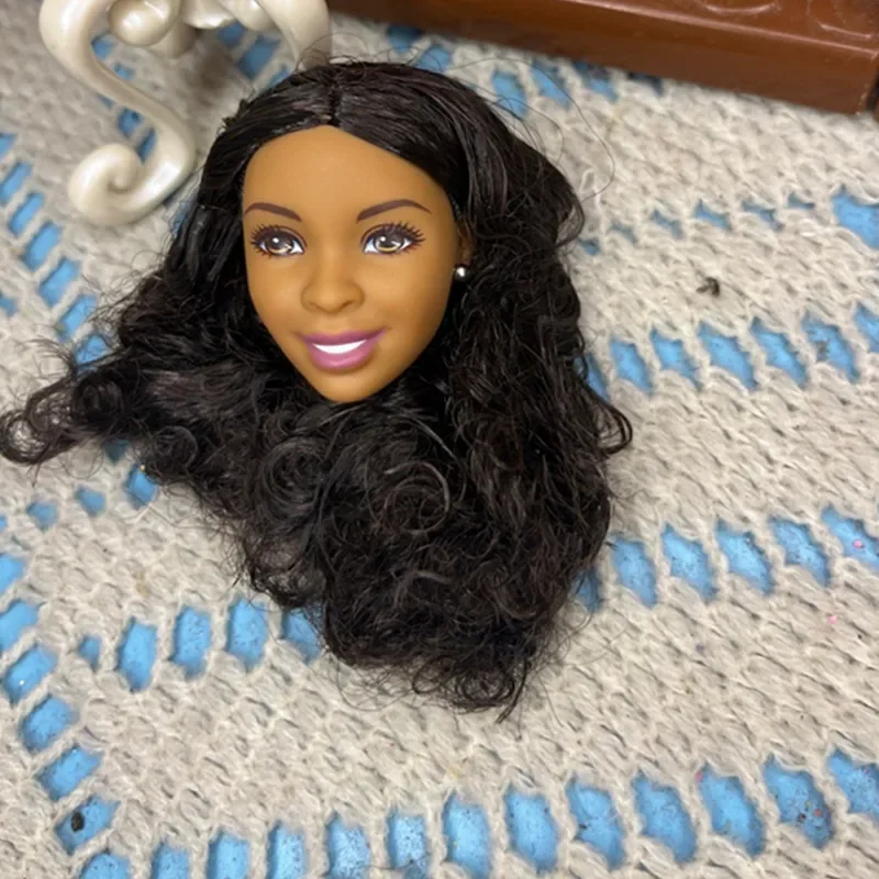 [Productos de segunda mão] Cabeça de pele escura para boneca de 30 cm 1/6 acessórios de boneca feminina brinquedo de vestir