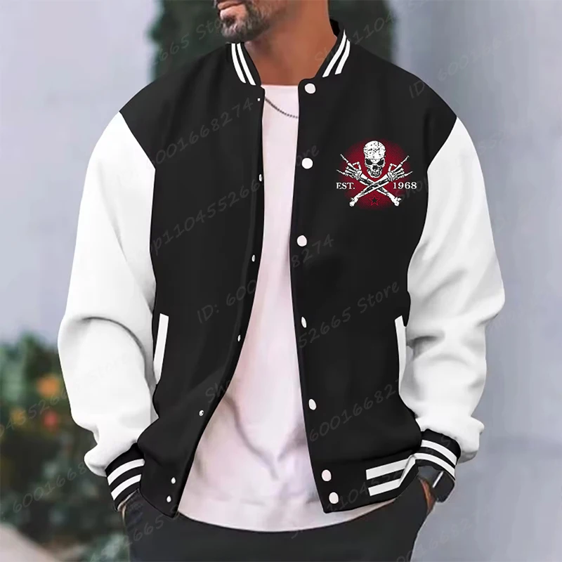 Popular Gen X Est 1965-1980 Graphic Baseball Jacket Men Women Funny Skulls Generation X Button Baseball Unisex Sportswear Coats