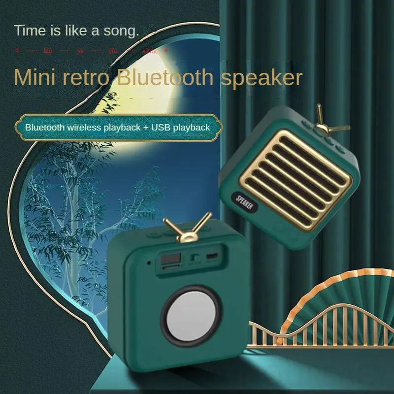 

High Sound Quality FM Radios HIFI Stereo Retro Bluetooth Speaker Protable Mini Subwoofer Loud Volume Audio For USB AUX TF Player