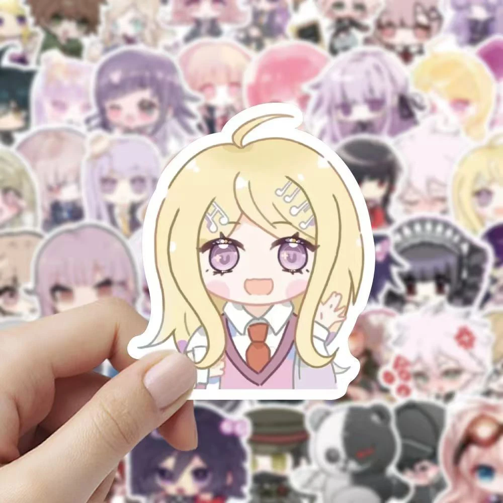 Naegi makoto kyoko danganronpa สติกเกอร์อนิเมะ Byakuya junko ติดแล็ปท็อปสเก็ตบอร์ดโทรศัพท์10/30/50ชิ้น