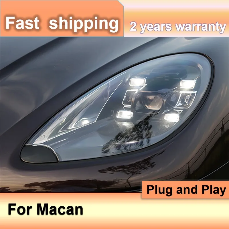 Car Accessories for Porsche Macan Headlights 2014-2018 Macan Head Lights DRL Turn Signal Low High Beam Projector Lens