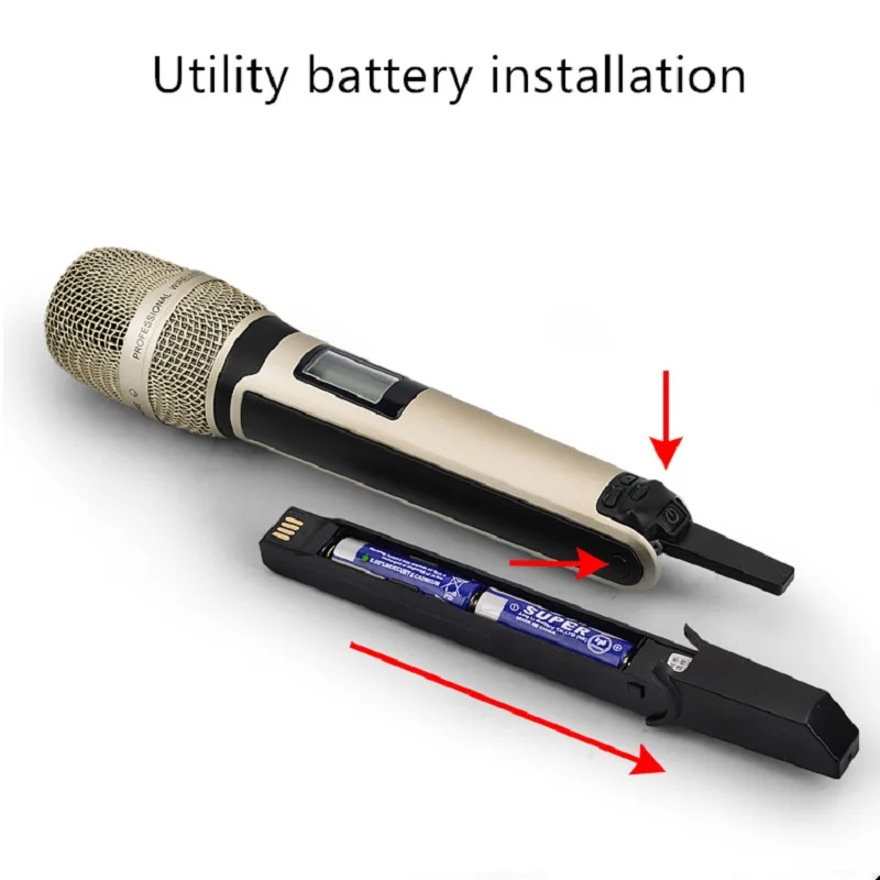 SKM9000 UHF Wireless Karaoke Microphone Home Studio Recording Rechargeable Dynamic Mic for Professional DJ Speaker Computer Audi