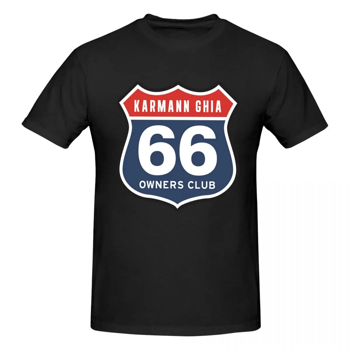 Karmann Ghia 66 Owners Club Men T-Shirt Classic Plus Size T Shirts Men's O-Neck Cotton Tees Short Summer Male