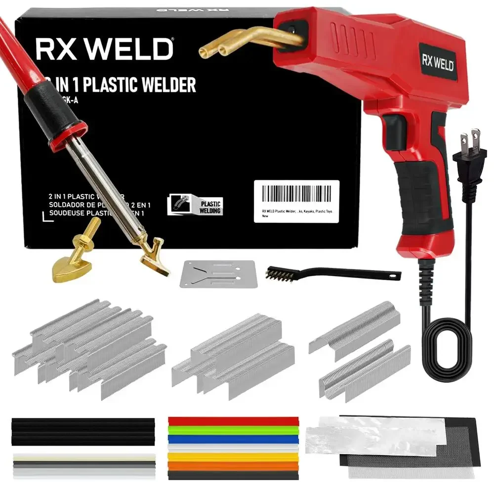 Plastic Welder 2 in 1 Repair Kit 1000PCS Hot Stapler Car Bumper Cracks Kayaks Toys Patent Power 800°F Commercial Automotive Home