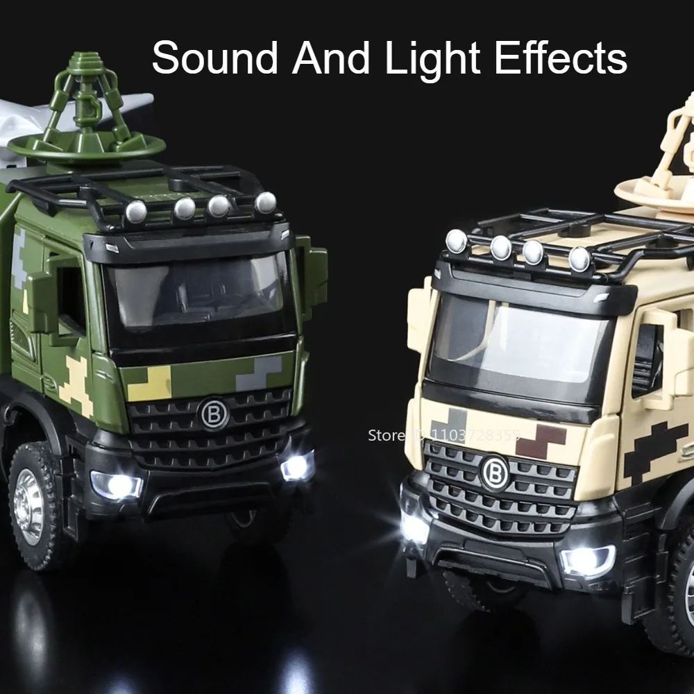 1:32 Scale ATTACK-11 Model Toys Metal Diecast Military Tank Transport Vehicle Sound Light Pull Back Doors Opened for Boys Gifts