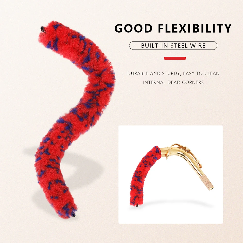 แปรงทำความสะอาดคลาริเน็ต แปรงคอแซ็กโซโฟนมัลติฟังก์ชั่น ทำความสะอาดโดยไม่ต้องถึงจุดที่ไม่มีทางออกผ่านแปรงแถบแซ็กโซโฟน เครื่องมือดูแลรักษา