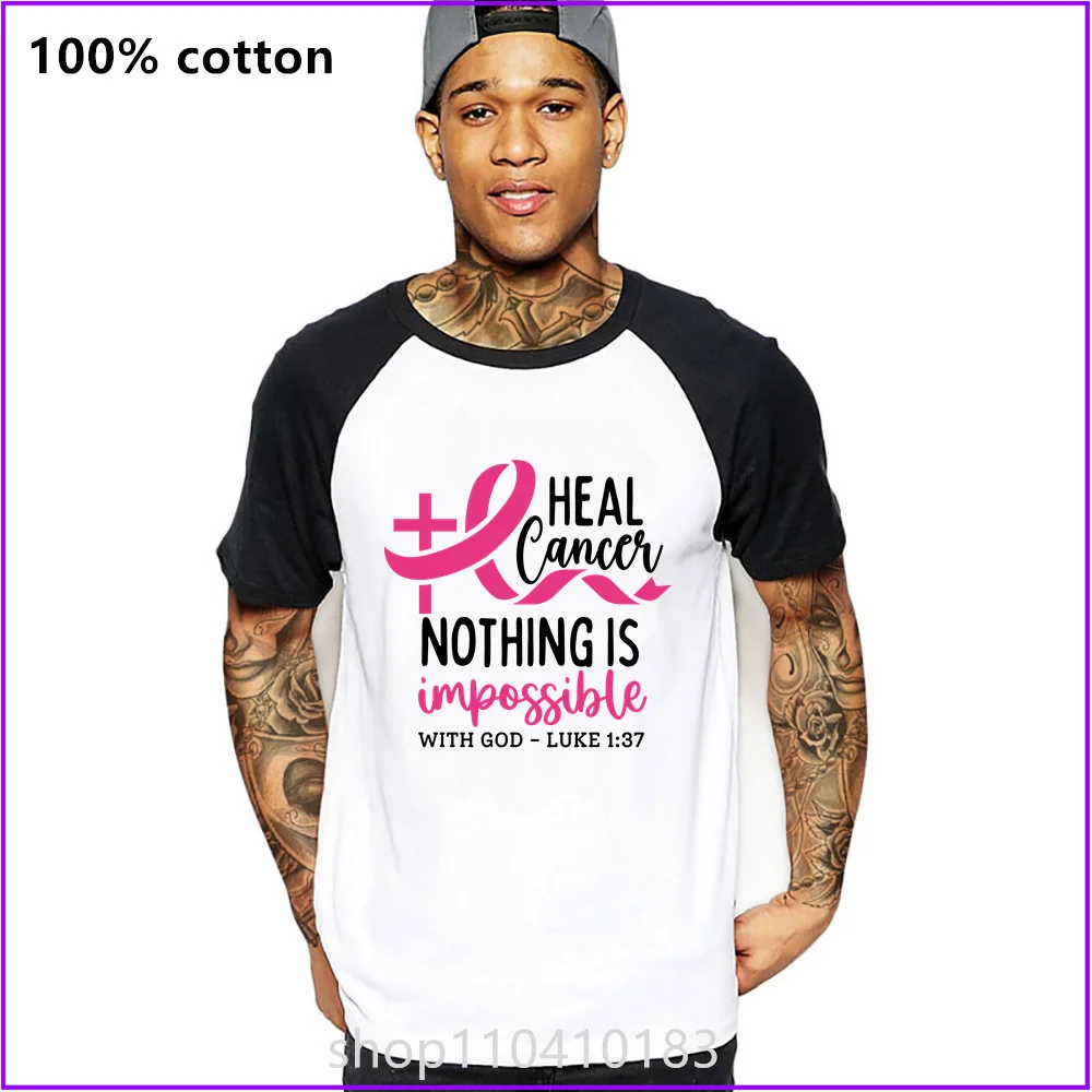 Heal Cancer Nothing Is Impossible With God T Shirts For Men'S Women Tshirt T-Shirt Clothing Oversized Manufacturers Custom Sport