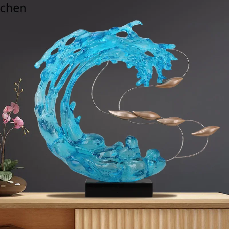 Soft Decoration Resin Floor-standing Wealth-attracting Abstract Sculpture Transparent Ornament