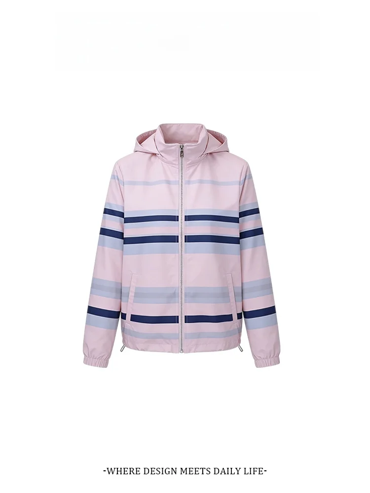 

Women's Striped Color Blo ort Jaet Spring 2026 Casual Loose Long Sve Breathable Faionable And Sli Top
