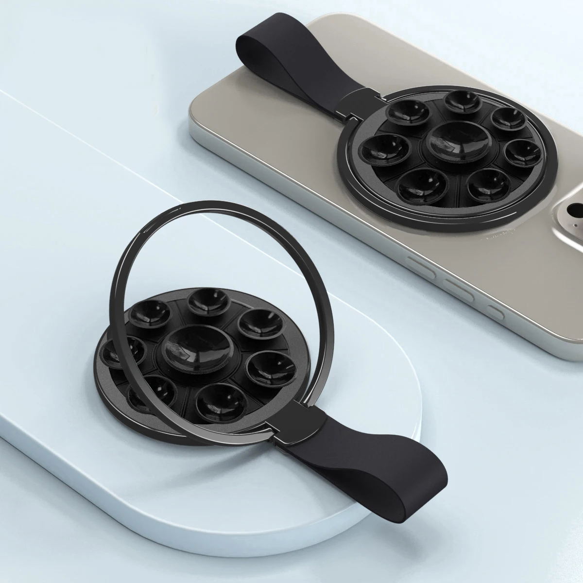 Para fecho de dedo magnético 3 seções anel de silicone simplicidade 1 peça ultra leve e ultrafino forte sucção rotativa 360 °   Parede