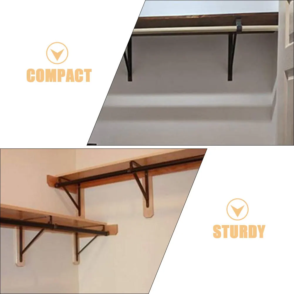 

2Pcs Wall Shelf Brackets Heavy Duty Iron Load Bearing Shelf Support Brackets Floating Shelves Mounting for Home