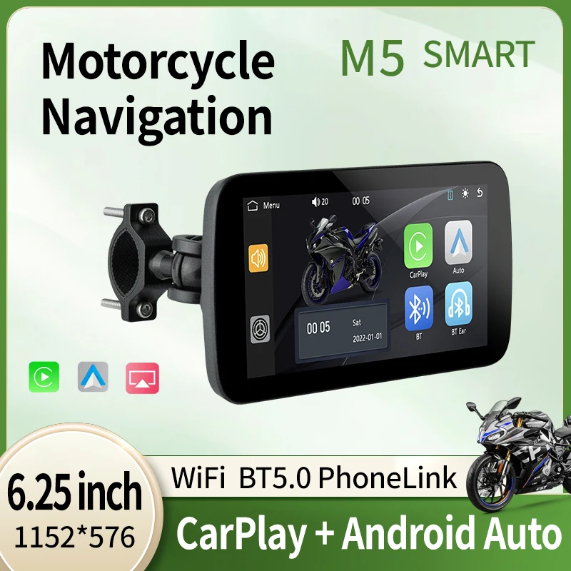 

SMART 6.25 Inch Motorcycle Carplay MOTO Navigation Waterproof Carplay Display Screen Portable Android Auto Motorcycle GPS
