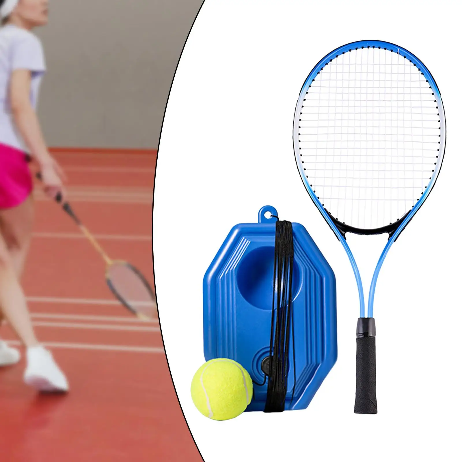 

Tennis Trainer Rebound Ball Solo Training Tennis Rebounder Set Self Practice for Backyard, Playing, Beginners Practice