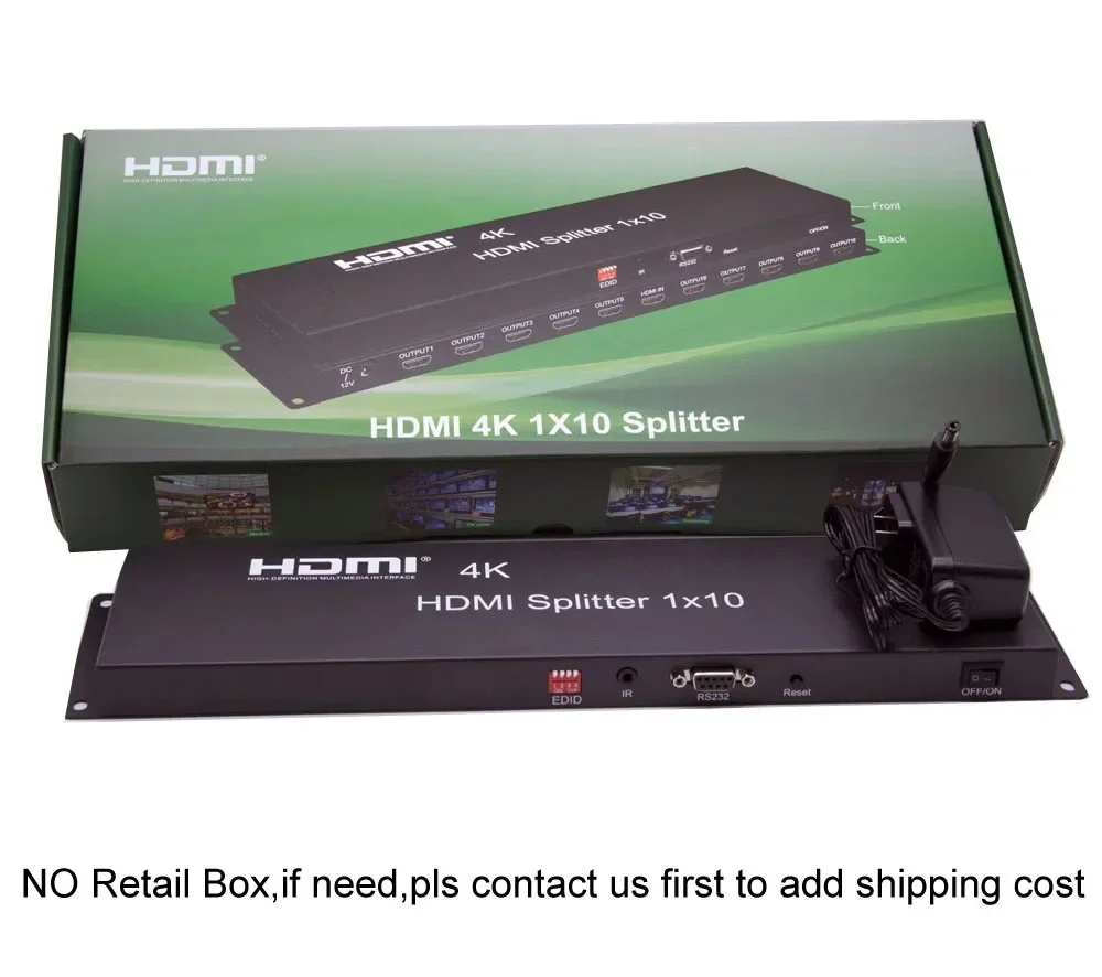 4K HDMI Splitter 1x10 Video Distributor Konverter 1 in 10 Out Multi Screen Display Spiegel für PS4 Kamera Laptop PC zu TV Monitor