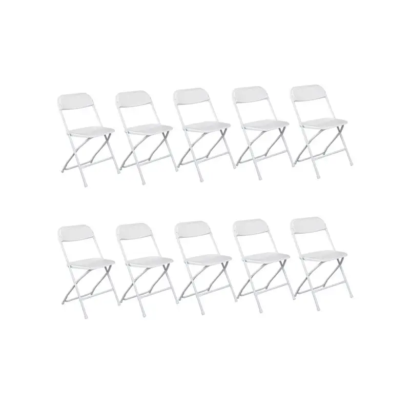 정원용 흰색 접이식 의자 10개 세트 이미지