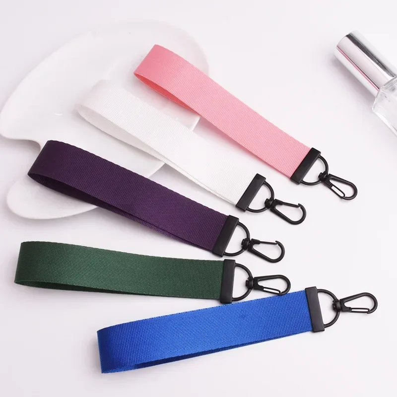 1Pc Solid Phone Straps DIY Ribbon Rope Keychains for Women Bag Car Keyring Charms Short Long Neck Strap Lanyard Keys Candy Color