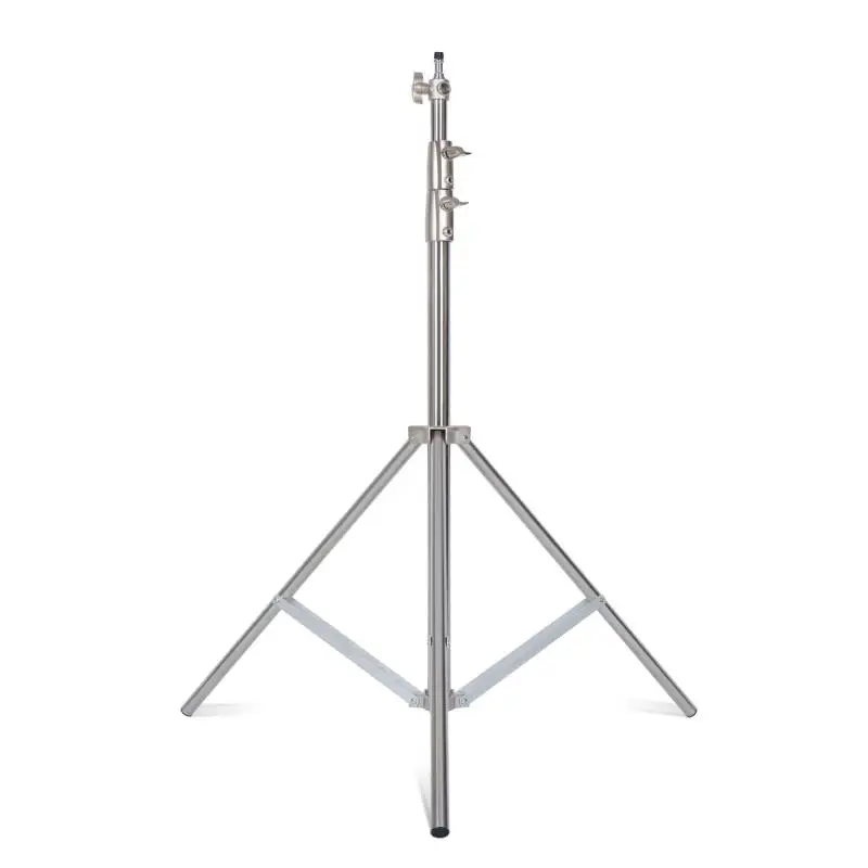 Big Light Stand Stainless Steel with 1/4 -inch to 3/8-inch Universal Adapter 110 inches/280 centimeters Foldable Support Stand