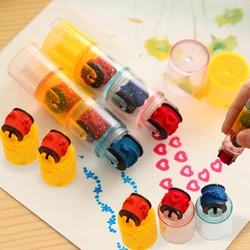 3/6Pcs Baby Bunte Ink Pad Stempel Dichtung Vorschule Lustige Spielzeug Cartoon DIY Roller Zeichnung Tagebuch Werkzeug für kinder Tinte Pad LearningGift