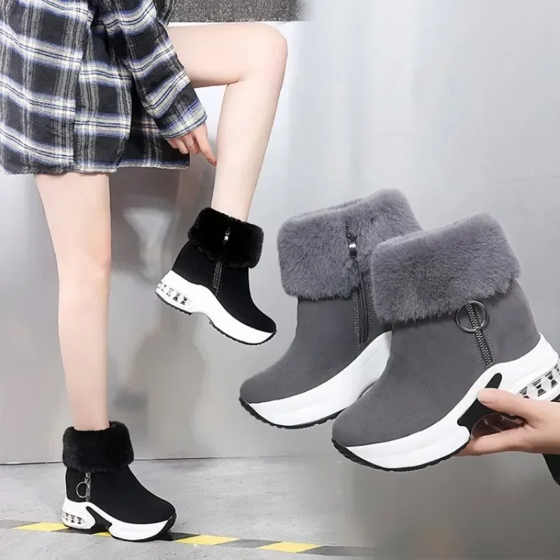 Winter Women Warm Sneakers Platform Snow Boots 2023 Ankle Boots Female Causal Shoes Ankle Boots for Women Lace-up Ladies Boots