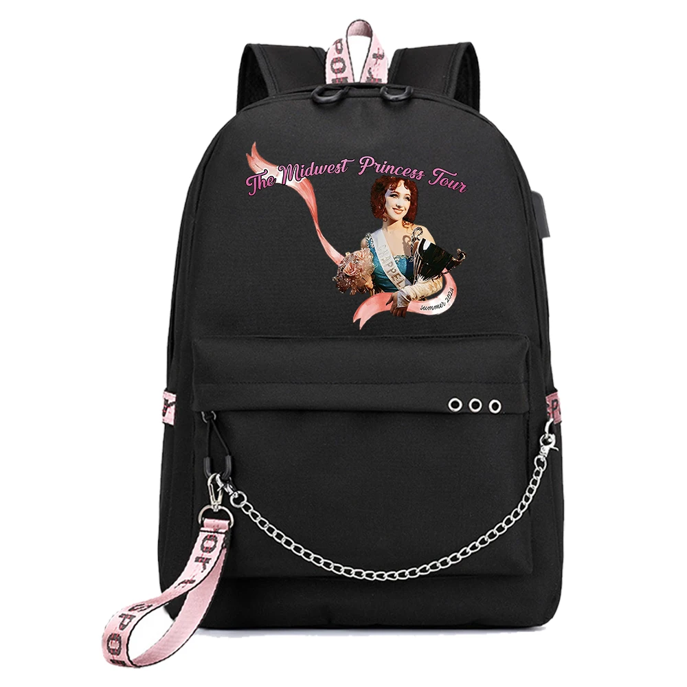 Chappell Roan The Midwest Princess Tour  Backpack Popular Music Fashion Backpacks for Fans Gift