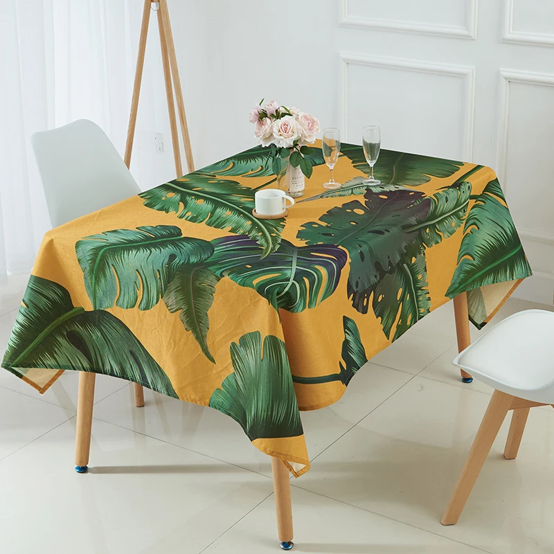 Tablecloth Tropical Banana Leaf Waterproof Table Cloth Toalha De Mesa Nappe Decoracao Para Casa Manteles Table Cover Mantel Mesa