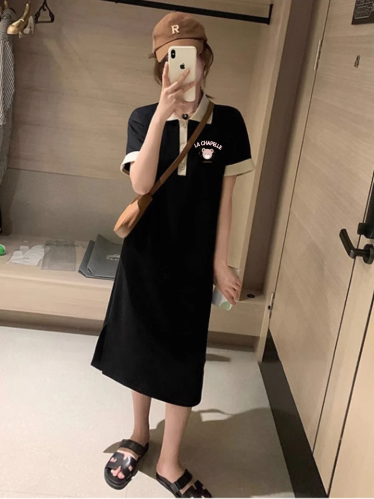 T-shirt en coton irt pour femmes, grande taille, dr été couvrant le ventre, jupe longue amincissante au genou, décontractée, Sle ort Sl...