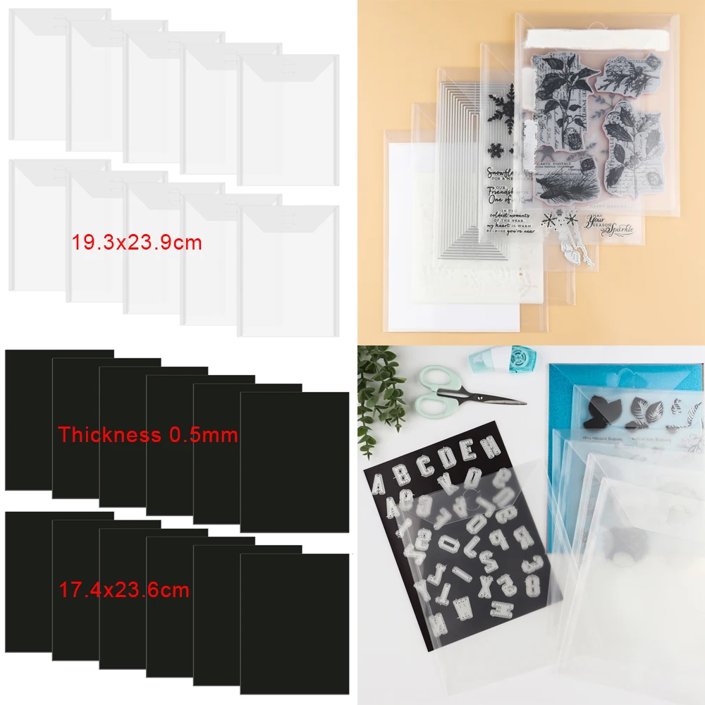 

10~50Pcs/Lot 0.5mm Magnetic Sheets Storage Bag 7.6x9.4inch Used To Stamp & Die Storage Pockets Envelopess Organizer Holders Bags