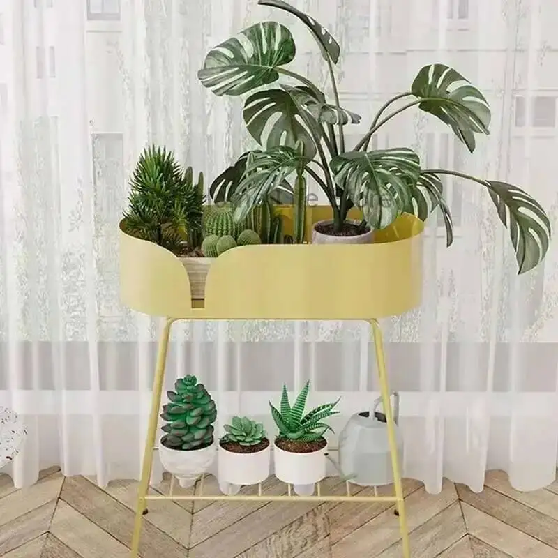 Supporto per piante da camera da letto con sfondo in metallo per interni Supporto per piante regolabile nordico Fiori Festa Estante Para Planta Mobili da balcone