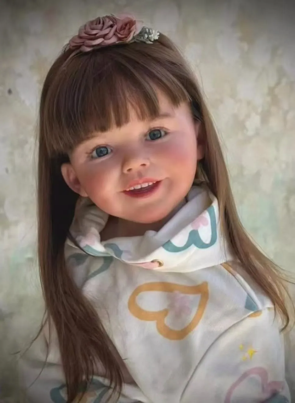 42inch Smile Reborn Girl Doll Soft Touch Artist Painted Handmade Reborndoll Toys