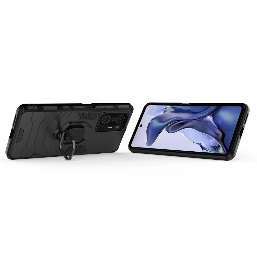 حافظة لهاتف Xiaomi Mi 11T Fusion Ring Armor لهاتف Xiaomi Mi 11T Pro غطاء حماية كامل مضاد للسقوط