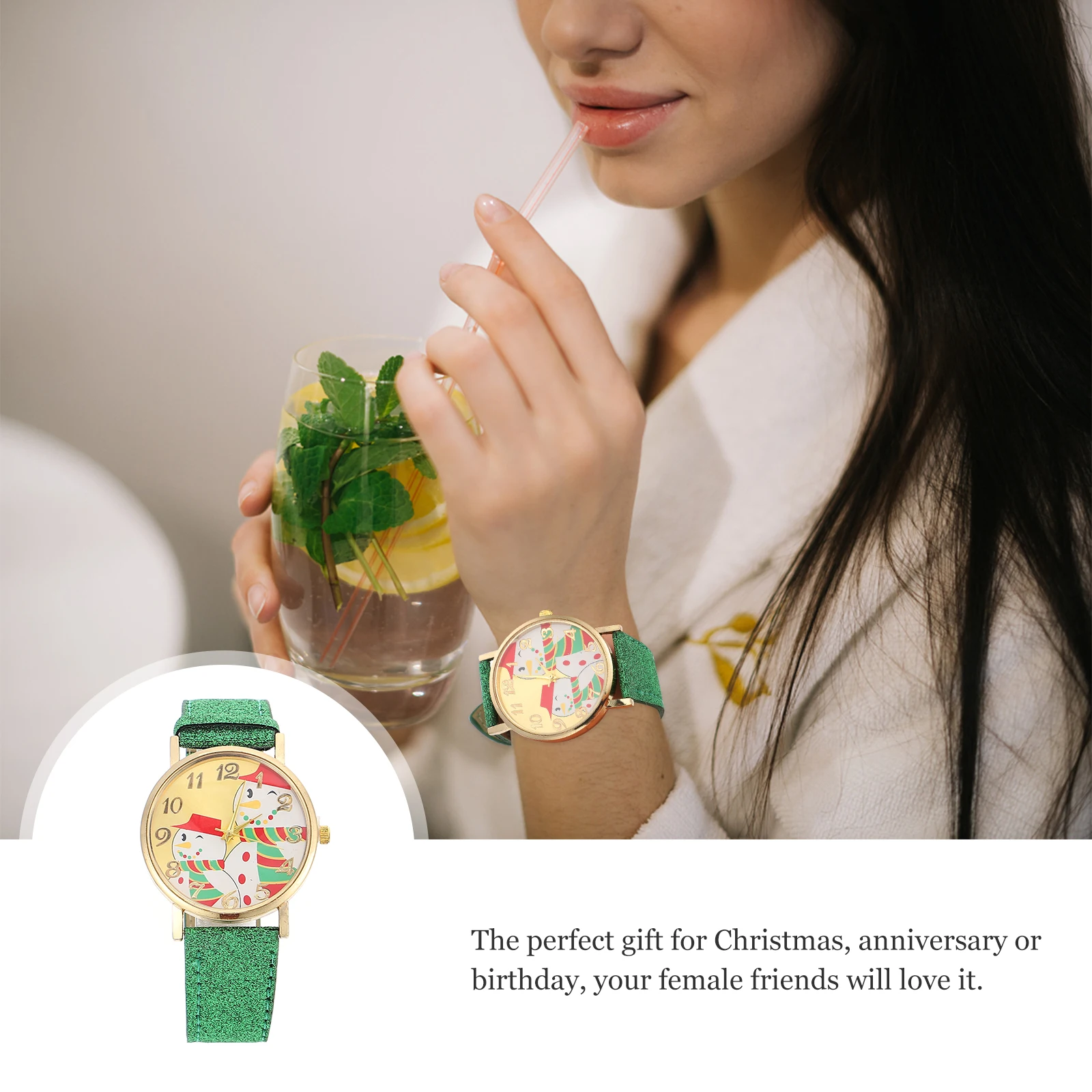 

Children's Watch Kids Watches Girls Lovely for Casual Christmas Ladies Wrist Zinc Alloy Chrostmas Cute