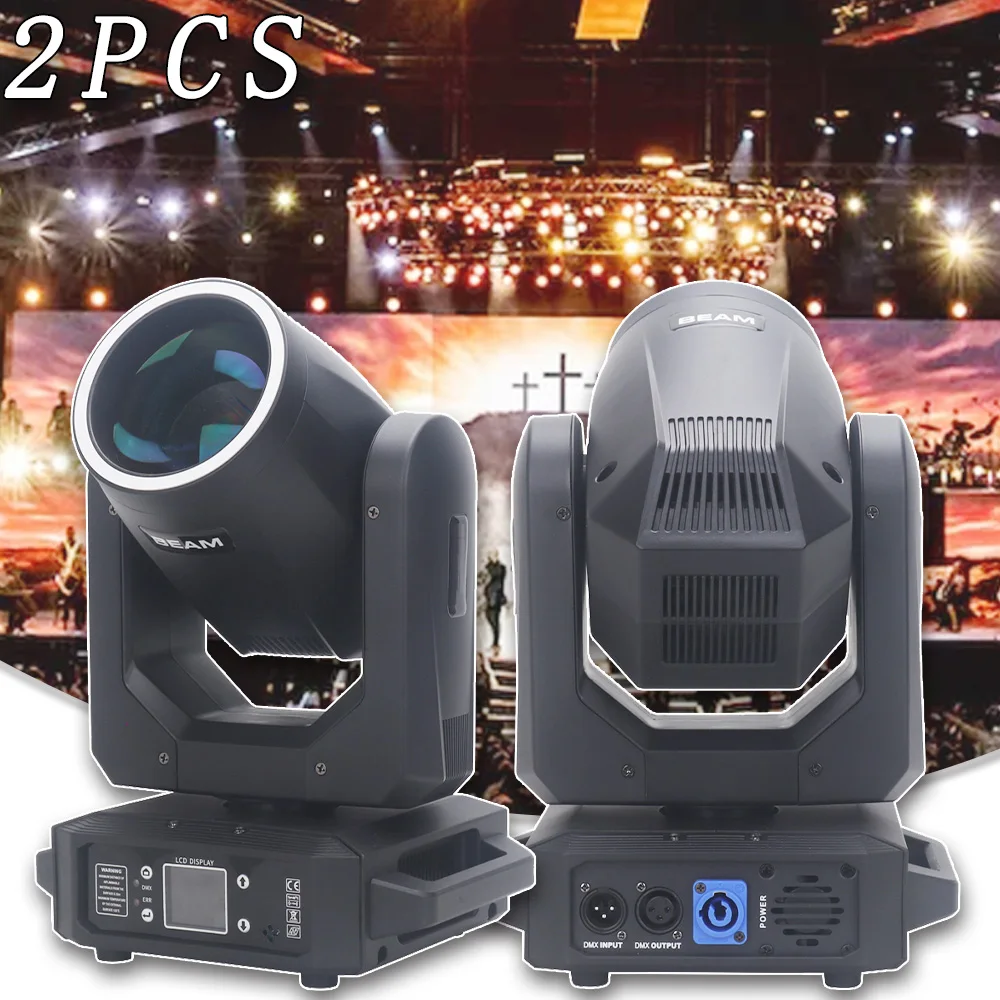 

2PCS LED 200W Beam Spot Moving Head With SMD RGB Strip Sharpy Stage Lighting Effect Party Decoration Dj Disco Club DMX Gobo Lamp