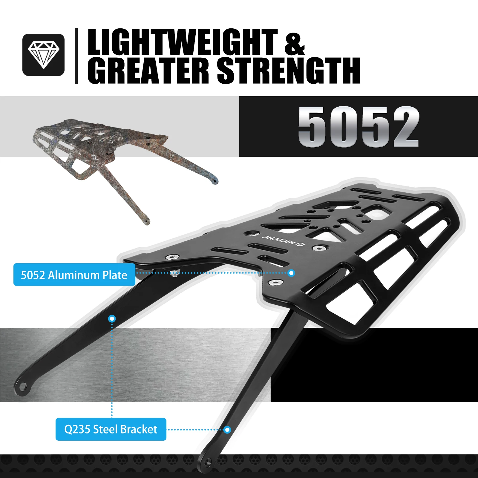 Motorcycle Rear Luggage Rack Tail Rack For Suzuki DRZ400S DRZ400SM DR-Z 400S 400SM 2000-2024 2023 2022 Top Case Soft Luggage