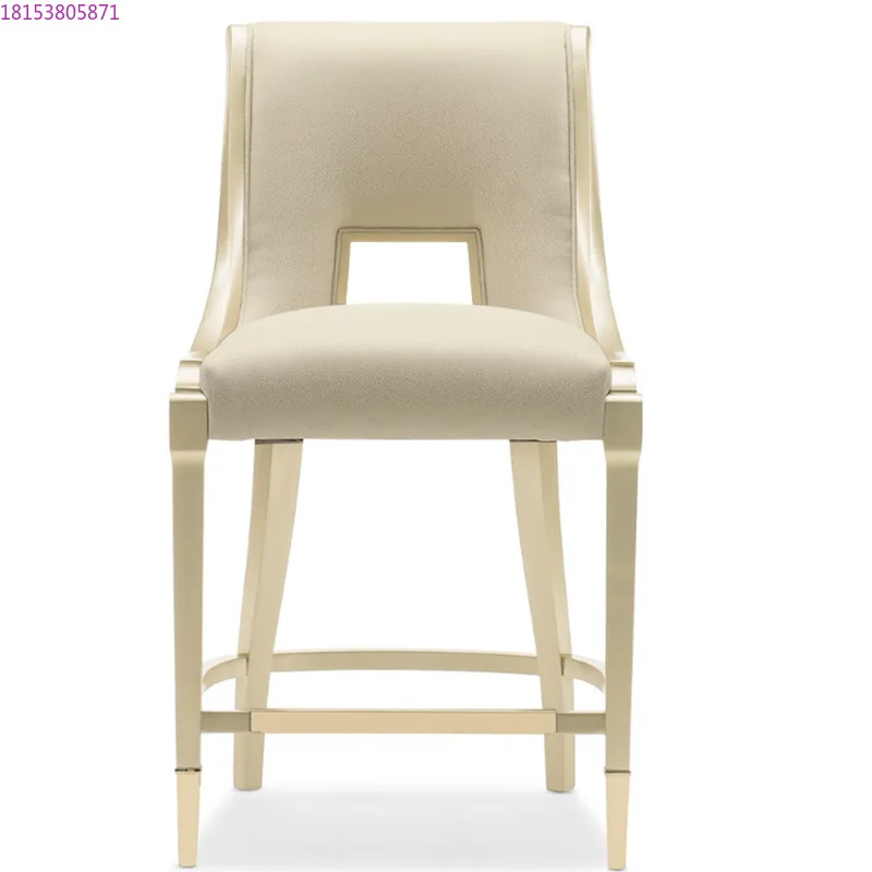 American light luxury solid wood modern simple light luxury leather cloth dining table chair combination high-end furniture