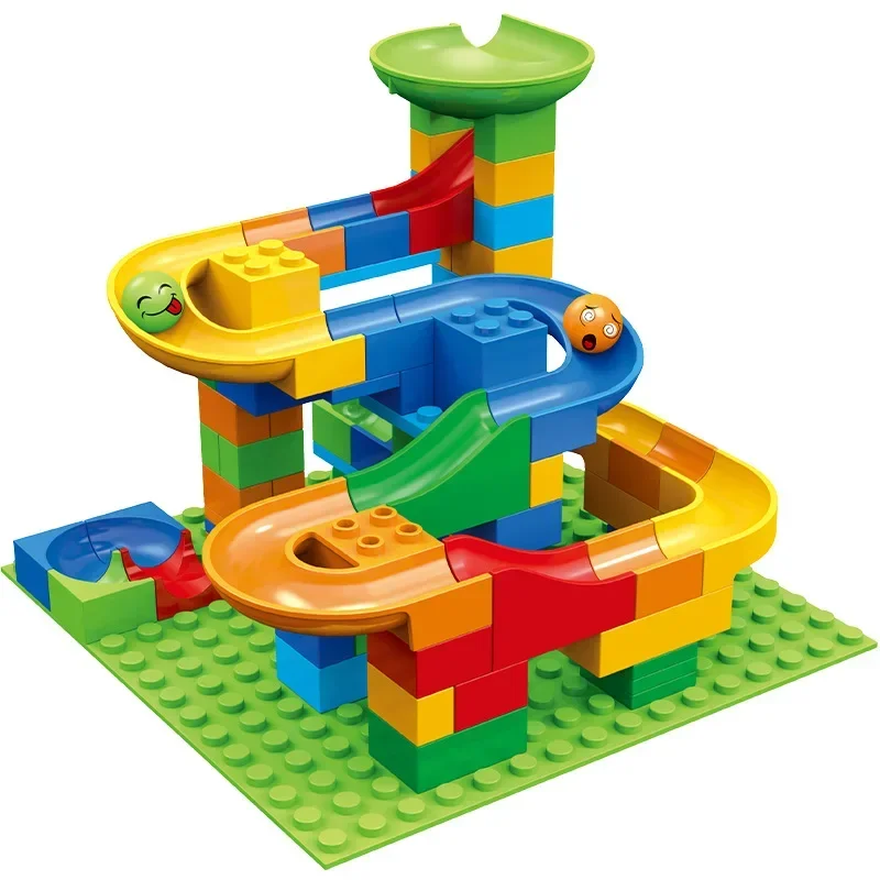 84-504Pcs Marble Race Run Blocks Small Maze Ball Track Building Blocks Kids Gift Plastic Funnel Slide Assemble DIY Bricks Toys