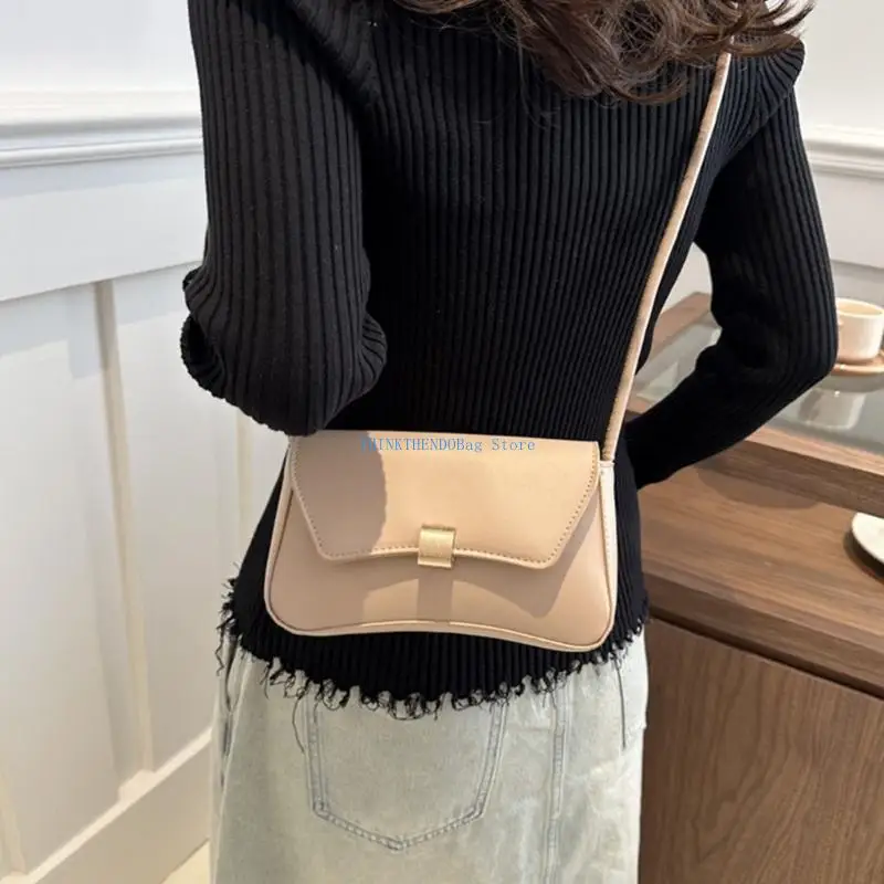 حقيبة كروس عصرية 63HC مع حزام قابل للتعديل بألوان الحلوى ومحفظة للإبط وحقيبة كتف من جلد البولي يوريثان لمناسبات مختلفة