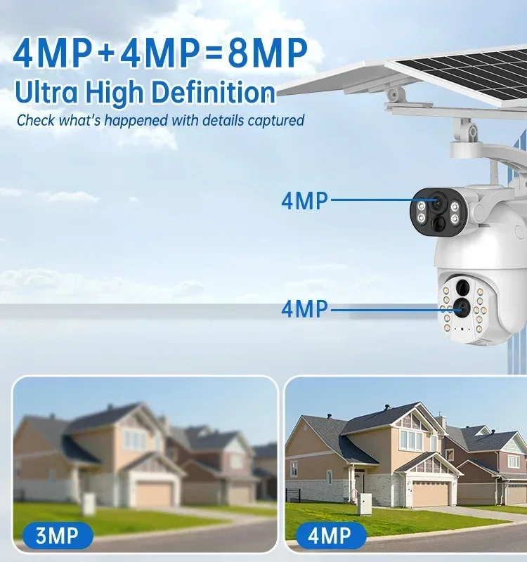 WiFi / 4G 8MP HD Infrarot-Nachtsicht-Fernglas-Solarkamera, kein Strom erforderlich, Netzwerk-Außenmonitor, IP65, Sprach-Gegensprechanlage