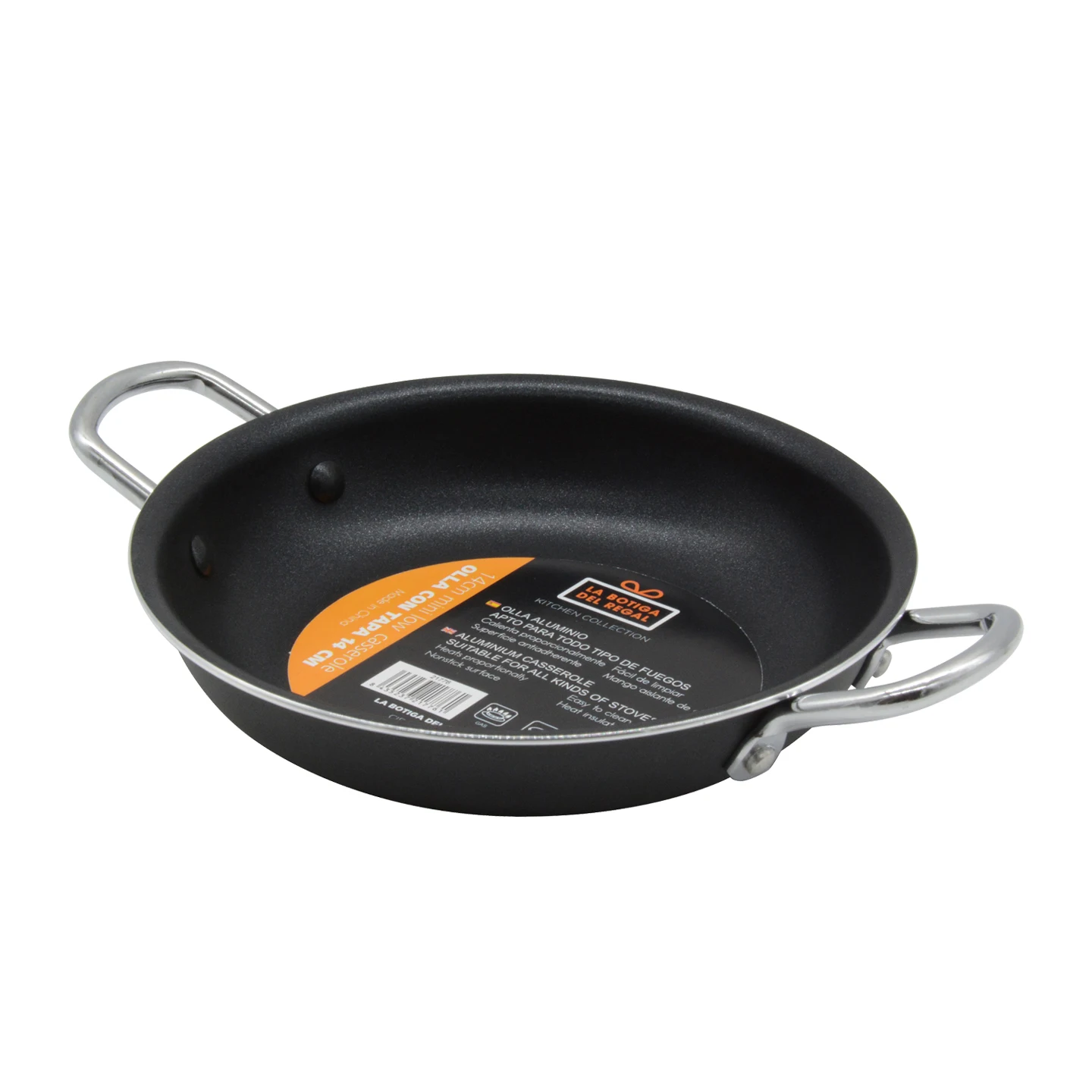 Sartén para Paella y Olla para Guisos Antiadherentes, Sartén de 14 cm y Olla de 12 cm Compatible con Todas las Estufas