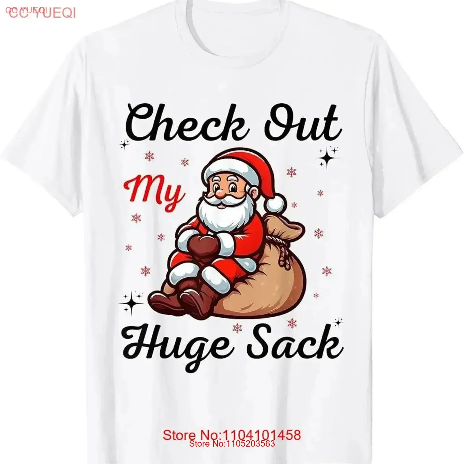 تي شيرت عيد الميلاد 2024 تحقق من كيس ضخم للرجال والنساء والأطفال تي شيرت عتيق برسومات مغسولة ناعمة غير رسمية قابلة للتنفس ممتدة #1