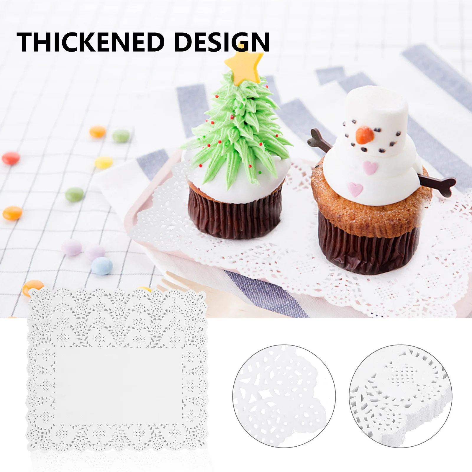 

170 Sheets Oil Absorbing Paper Rectangle Doilies Lace Cake Paper Mat Decor Tableware Elegant Food Grade Material
