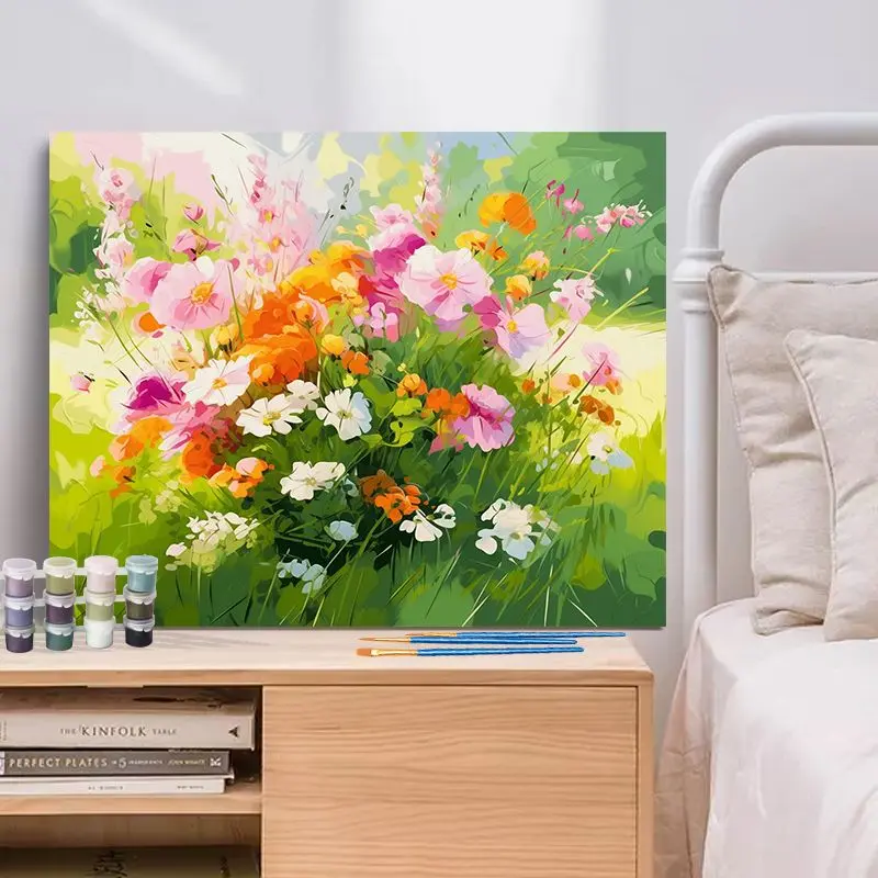 CHENISTORY Paint By Number Nature Landscape Kits Drawing On Canvas DIY Pictures By Number Flower HandPainted Gift Home Decor