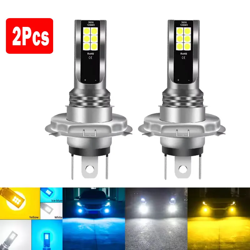 

2Pcs H7 6000K White Yellow Ice Blue Auto Fog Lamp H8 H3 H11 Car 12 LED Fog Light Bulb 9005 HB3 9006 HB4