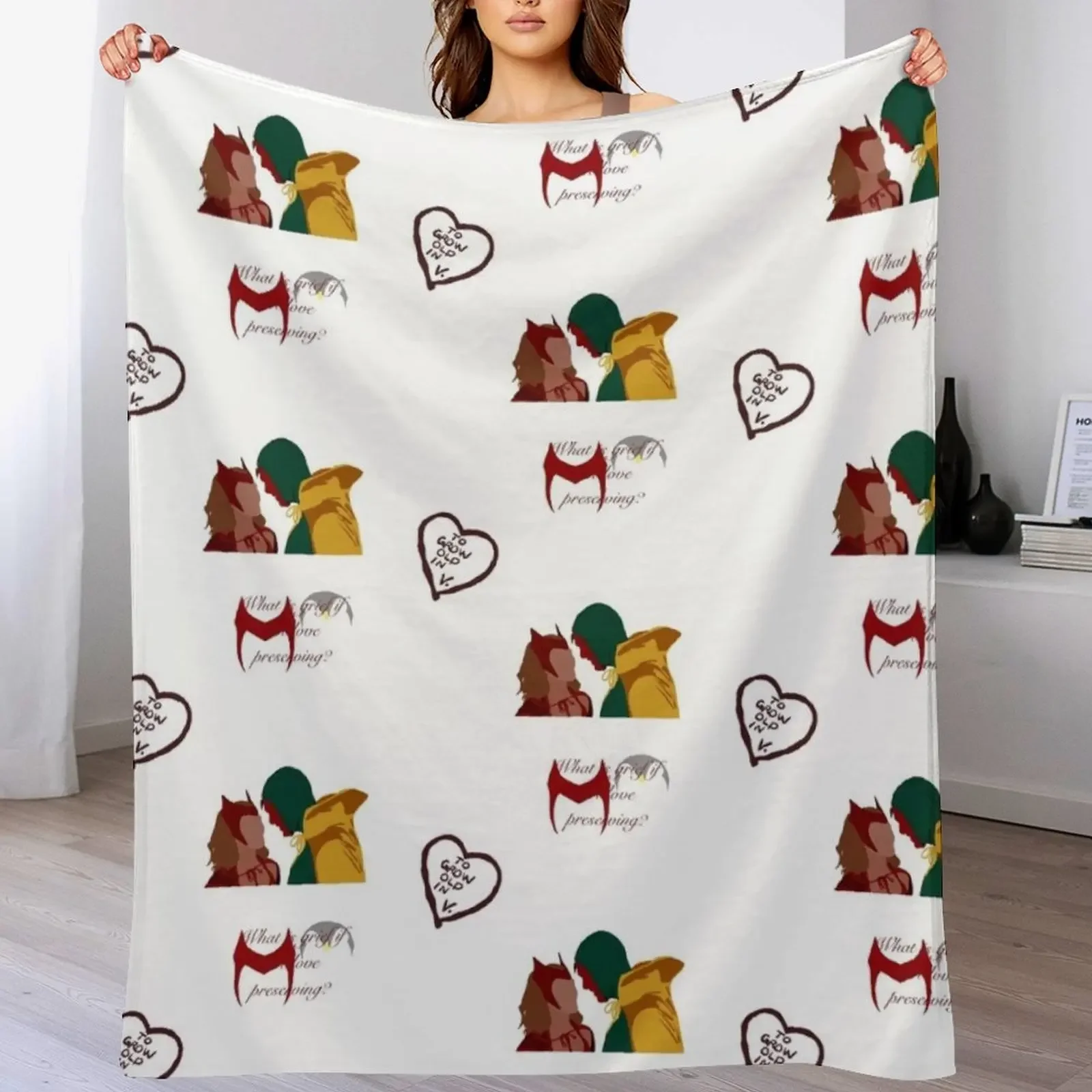 

Wanda and vision sticker pack Throw Blanket Cozy Napping Blanket Gift for Mom Dad