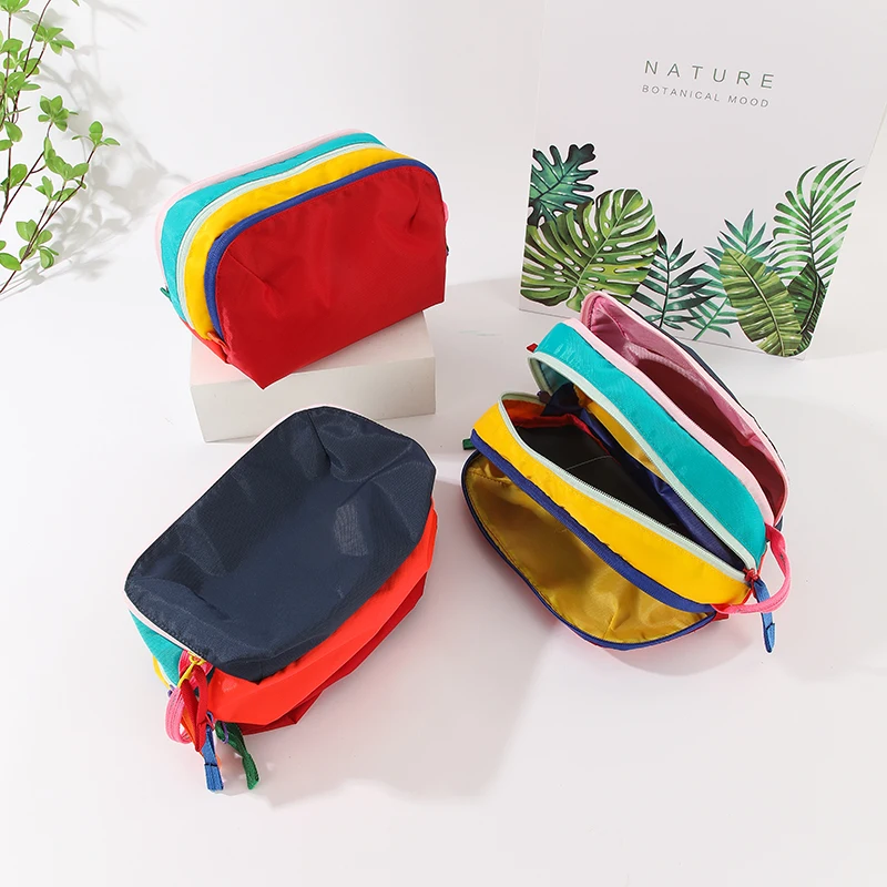 New Fashionable Dopamine-Colored Travel Shoulder Bag, Makeup Bag, 4L Large Capacity Waterproof Nylon Toiletry Bag, Hanging Bag