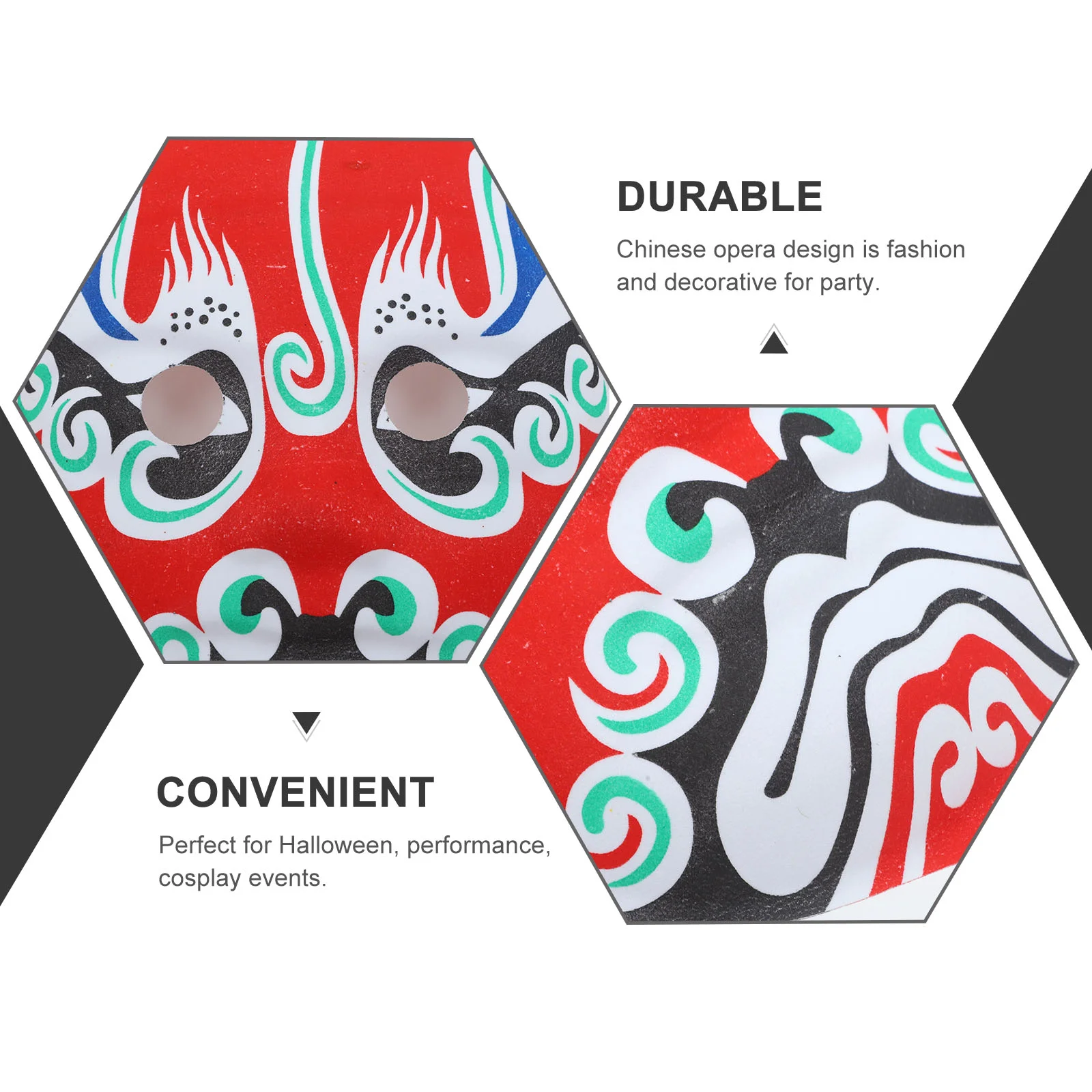 12 Pcs Face Mask Flocking Cosplay Dedicated Chinese Style Opera Party Beijing The